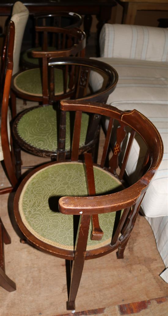 2 pairs of Edwardian corner chairs(-)